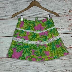 Lilly Pulitzer Vintage White Label Girls Floral Skirt Sz 12